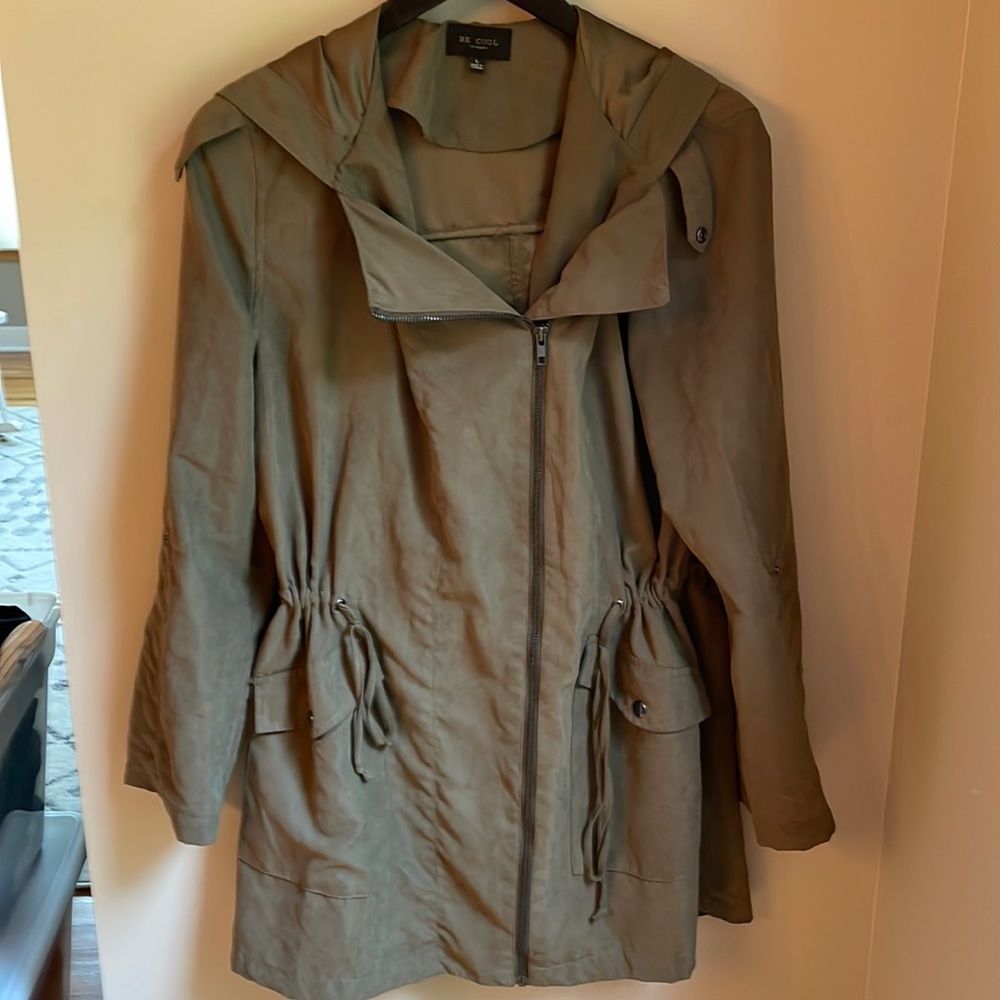 Army green trench coat